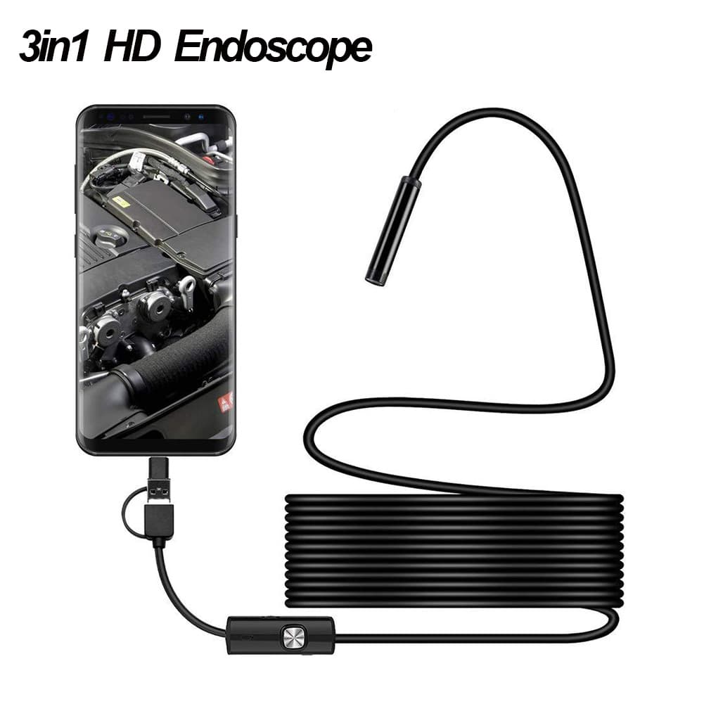 Industrial-grade mobile endoscope camera with 5.5mm lens, 1-10 meters, Android/computer Type-C/USB interface.