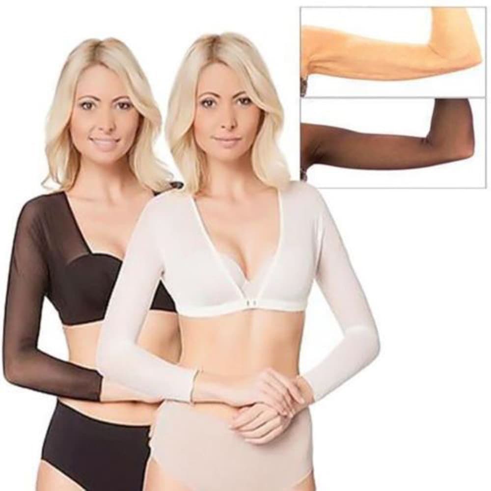 Arm-Shaped Underwear Mesh Long-Sleeved Base Inner Top Short Cropped V-Neck See-Through Cardigan