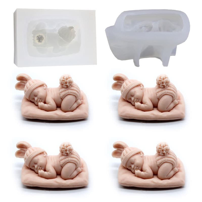 Sleeping Baby Handmade Soap Mold Chocolate Baking Aromatherapy Plaster Mold Drip Glue Baby Bath Supplies
