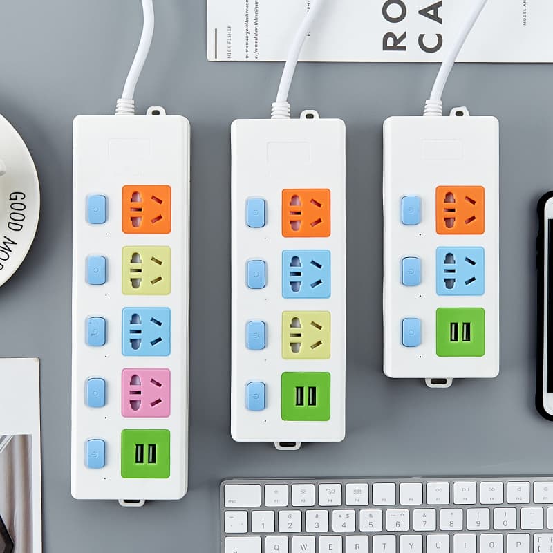 Manufacturer Custom OEM Processing USB Charging Safety Shutter Flame-Retardant Power Strip with/without Switch