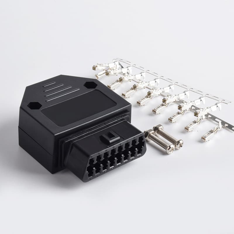 Car OBD2 16-Pin Female Connector OBD Plug + Housing + Terminals + Screws