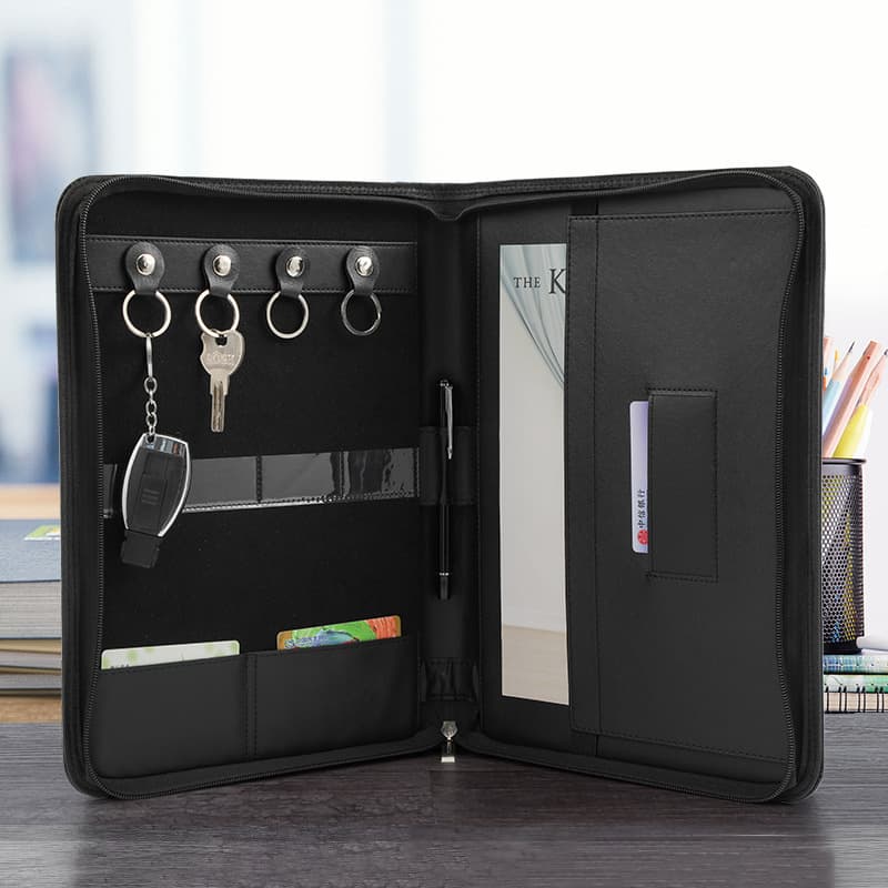 Color-changing pattern PU handover key bag, real estate leather handover bag, multi-functional manager folder, sales brochure information bag