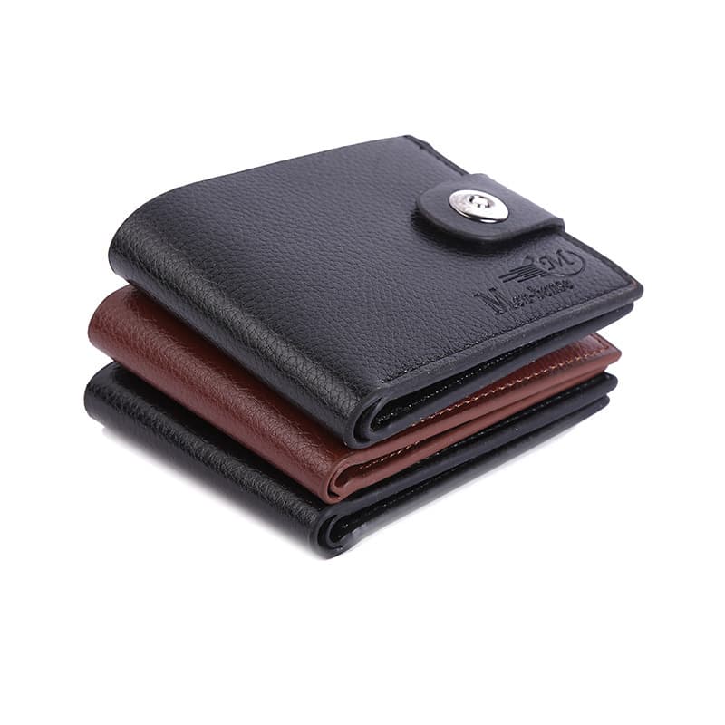Men's Short Wallet PU Leather Large Capacity Multi-Card Slot Wholesale Casual Business Magnetic Snap Closure Coin Purse Card Holder