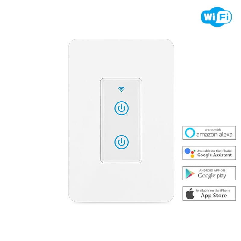US Standard Large Faceplate 2-Gang Switch WiFi Switch Touch Switch Wireless Smart Switch US Standard Switch