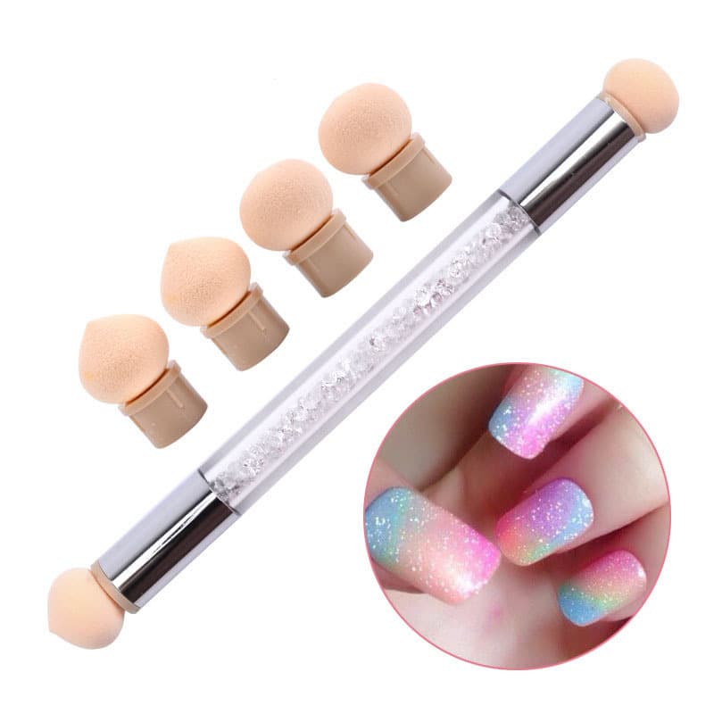 Nail art gradient pen, smudge pen, light therapy dot paint sponge pen, double-ended washable and interchangeable, cross-border exclusive