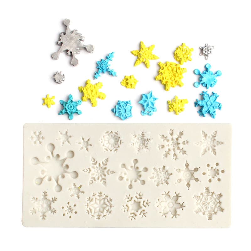 Christmas snowflake fondant food grade silicone mold dry Pez silicone modeling mold Christmas decoration snowflake