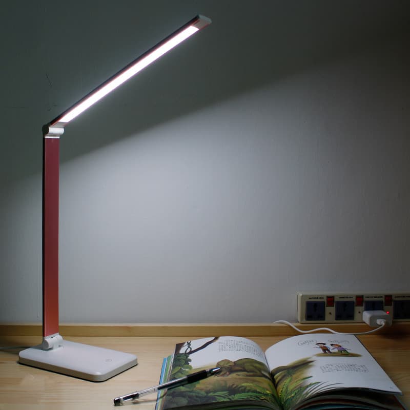 Dual Head LED Desk Lamp Wireless Charging USB Modern Minimalist Style Touch Switch High Brightness Adjustable Color Temperature