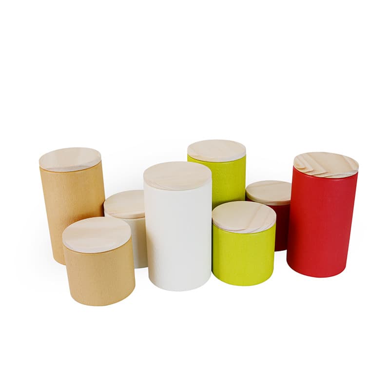 Strictly Selected Tea Paper Can with Wooden Lid, 85mm Diameter Small Can Tea Empty Can, Large Gift Box, Round Can Universal Tea Canister