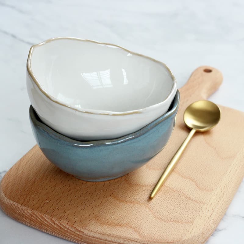 Nordic Creative Ceramic Tableware Irregular Fruit Salad Bowl Hotel Restaurant Western Plate Rice Bowl Factory Wholesale