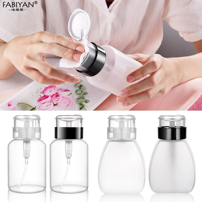 Manicure 250ml Black Bottleneck Press Empty Bottle Plastic Bottle Nail Polish Remover Nail Polish Remover Manicure Anti-Spill Press Bottle
