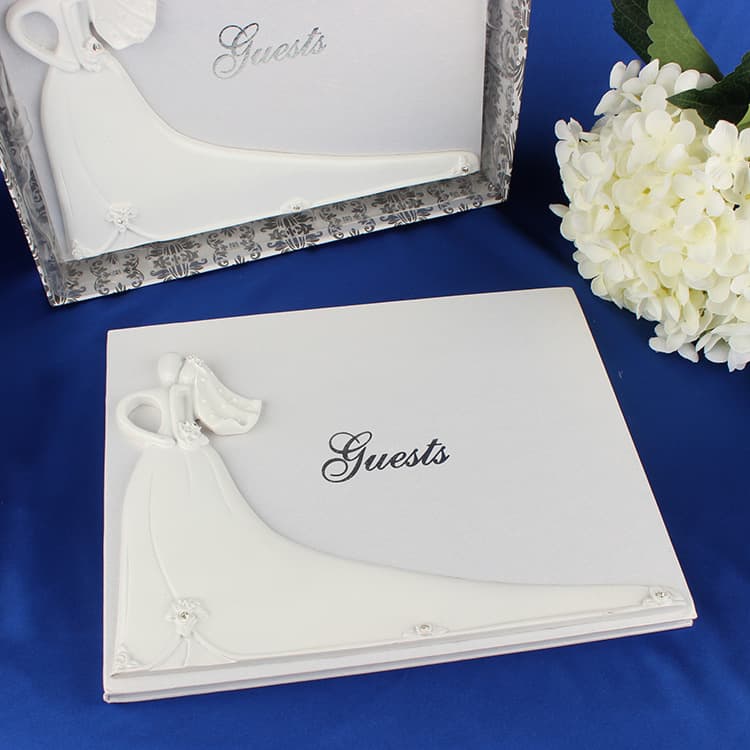 Double Heart Butterfly Wedding Guest Signature Book New Bride Groom Celebration Ceremony Register Wedding Gift Registry Book