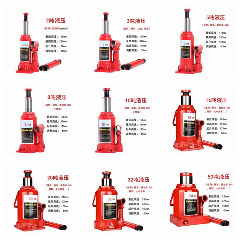 Cross-border Hot Selling 5 Ton Car Hydraulic Jack 10T Oil Pressure Vertical Low Profile Hand-operated Car Jack 3T 50 Ton