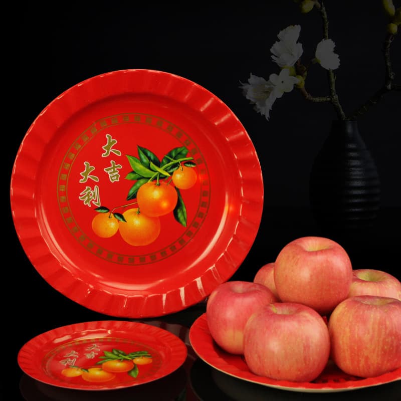 Household tribute plate, fruit plate, tribute plate, fruit plate, fruit plate, God of Wealth Guanyin Buddha utensils, plastic tray ornaments