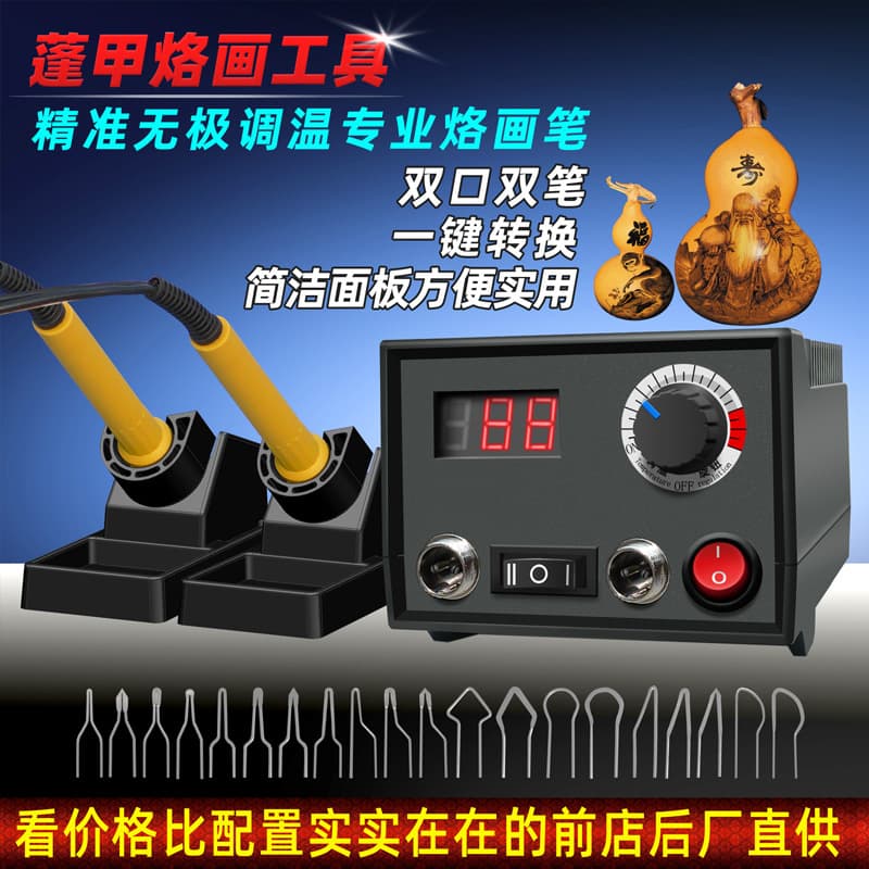 Pengjia Pyrography Adjustable Temperature Wood Burning Machine Kit for Gourd, Wood, Engraving, Carving, Soldering Iron Pen