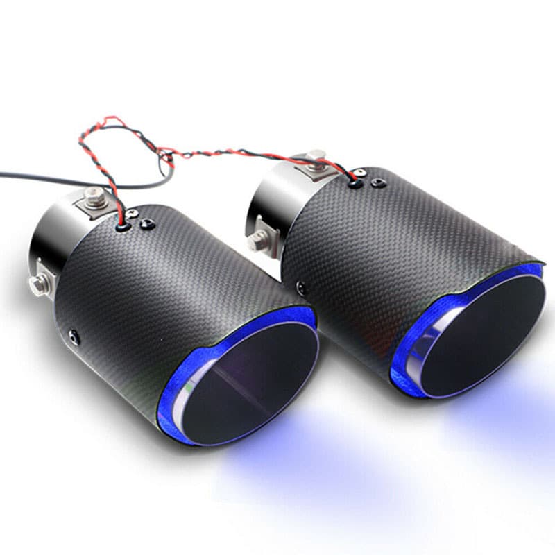 Modified Cool Glowing Carbon Fiber Tail Cover Car Exhaust Pipe Flame Tip Tailpipe Hot Selling Cross-Border