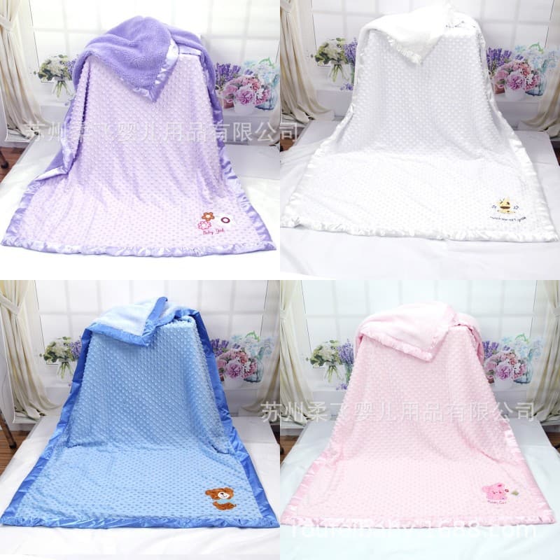 Newborn blankets, kindergarten blankets, car blankets, lunch blankets, embroidered edges and pressure foam blankets for babies