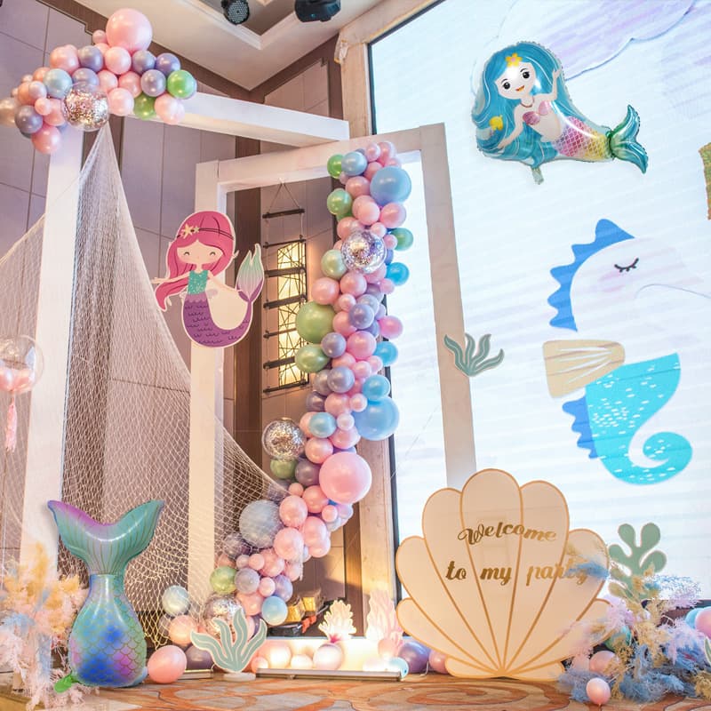 Mermaid Princess Ocean Theme Kids Birthday Party Decoration Balloon Q Version Mermaid Aluminum Foil Balloon