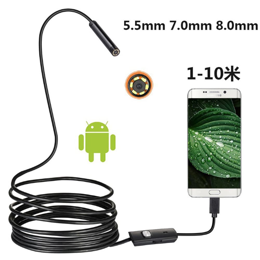 5.5MM 7MM 8MM Android phone endoscope, waterproof selfie dental industrial pipeline probe, auto repair camera