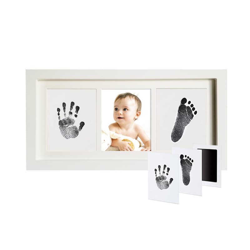 Newborn Keepsake Hand and Footprint Ink Frame Set, Baby Hand and Footprint Clay Wooden Frame, Handprint Footprint