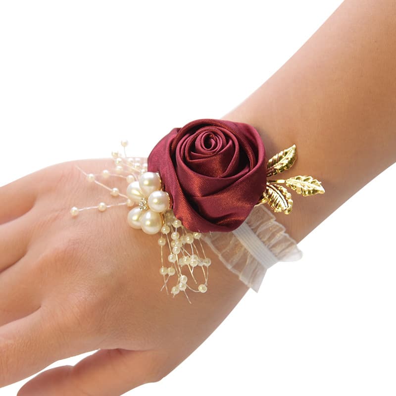 D809 Simulated Fabric Wrist Flowers for Brides and Bridesmaids, Wedding Props at Fixed Prices