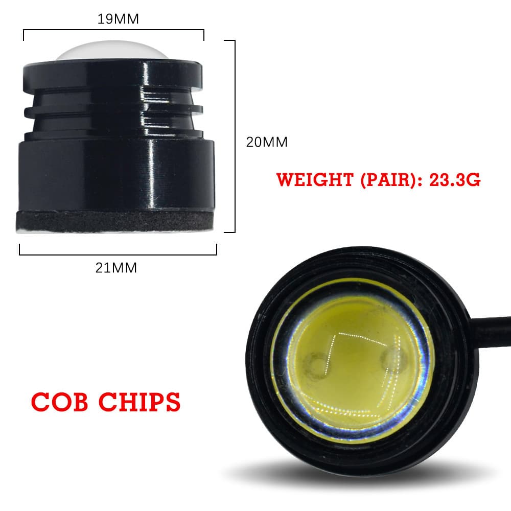 Car highlight modified LED eagle eye lamp with 3M adhesive style 1.5W high power fog lamp cow's eye