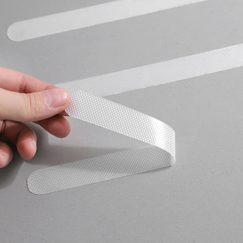 Bathroom anti-slip tape for tubs, showers, stairs, and floors, transparent PEVA waterproof anti-slip strips, 5-pack.