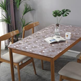 Factory direct waterproof oil-proof no-wash PVC soft glass tablecloth for home Nordic dining table mat thickened