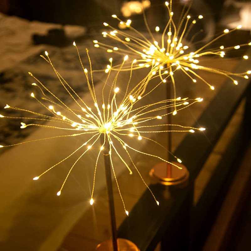 LED Copper Wire Flower Lamp Head E27 Room Decorative Atmosphere Light Festival Ambiance Table Lamp Ornament Dandelion Fireworks