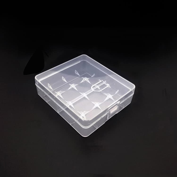 Factory direct sales of popular transparent PP 4-cell 18650 battery storage box.