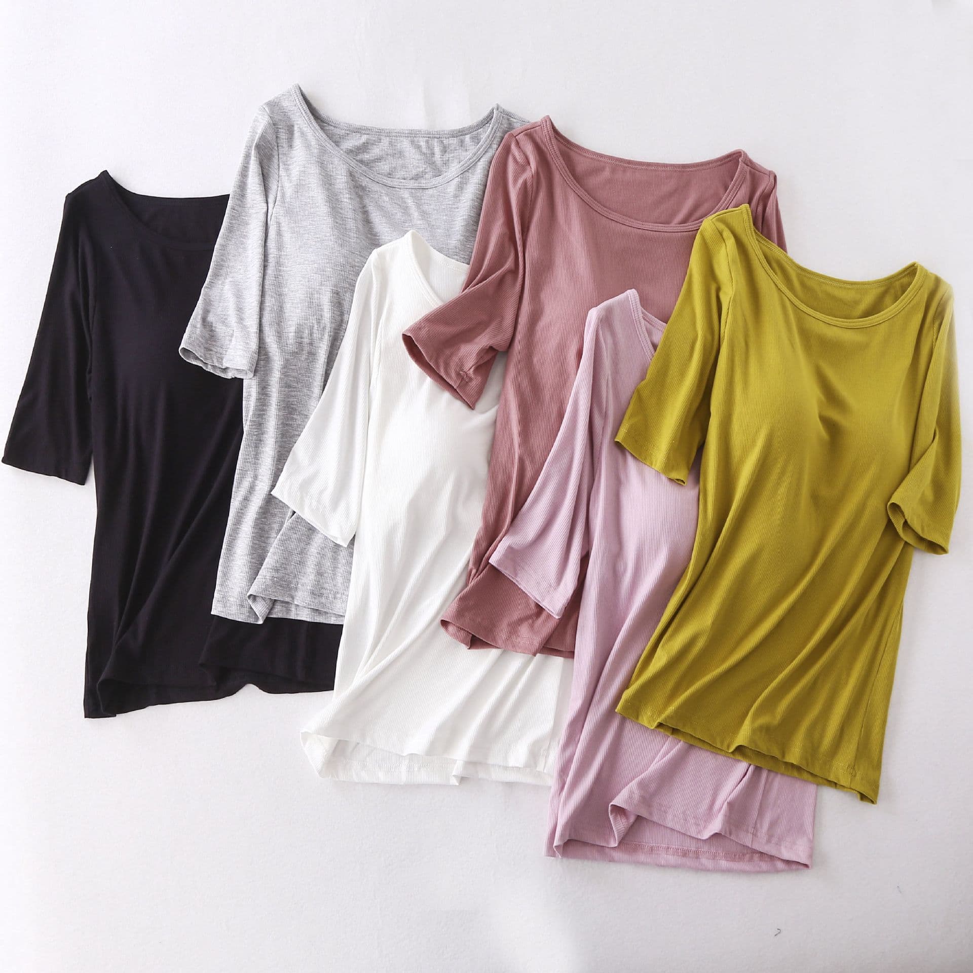 Women's Yoga Sleepwear Tank Top Half Sleeve T-Shirt Integrated Cup Vest No Bra Needed Crew Neck Regular Sleeve Gel Fiber