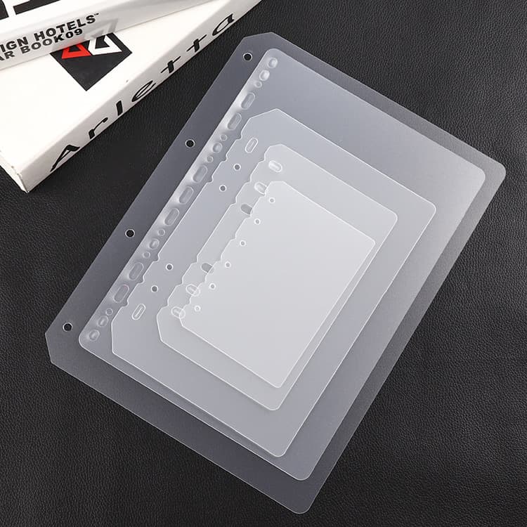 In Stock Blank Frosted PP Dividers, 6-Hole Loose-Leaf Notebook Inner Page Separators, Transparent A5/A6 Journal Divider Pages