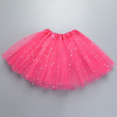 Children's dance skirt, princess tutu skirt, star and moon sequined performance skirt, three-layer six-piece tulle skirt