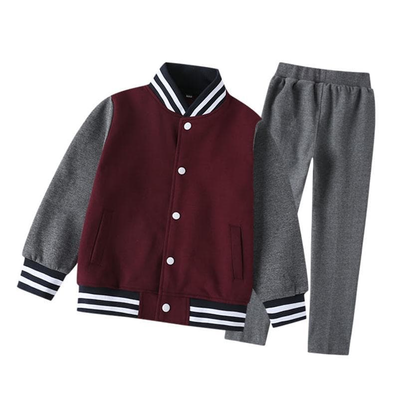 Student Uniform Set: Academic Style Baseball Jacket, British Kindergarten Wear for All Seasons