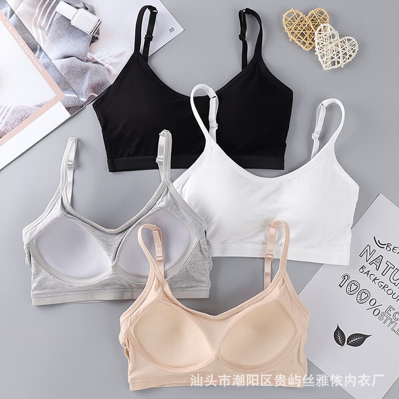 One-Piece Fixed Cup Back-Beautifying Strapless Tube Top, Push-Up Wireless Cotton Sleep and Sports Bra for Women