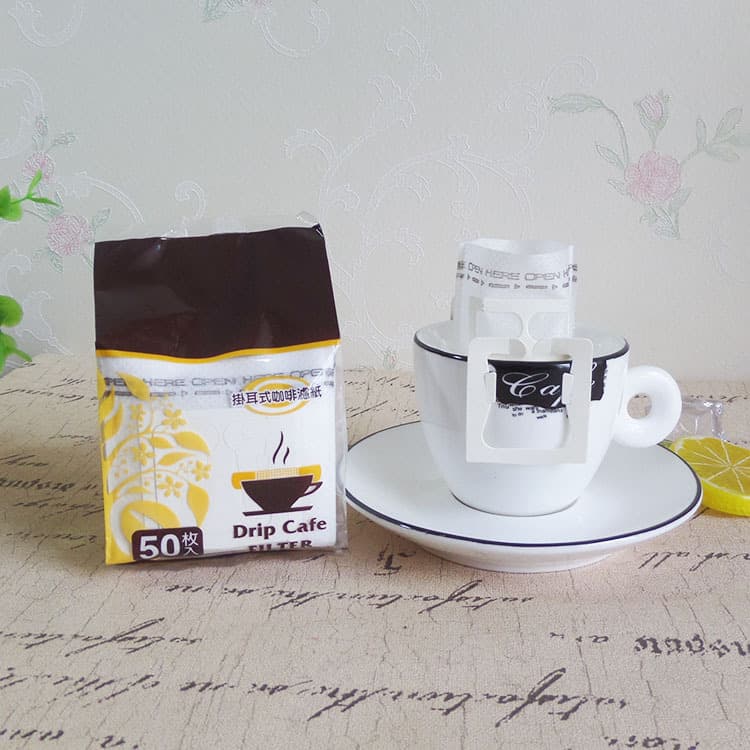 50-Pack Hanging Coffee Filter Bags, Coffee Powder Filter Paper Bags, Home Ear-Hook Drip Filter, Pour-Over Coffee Filters
