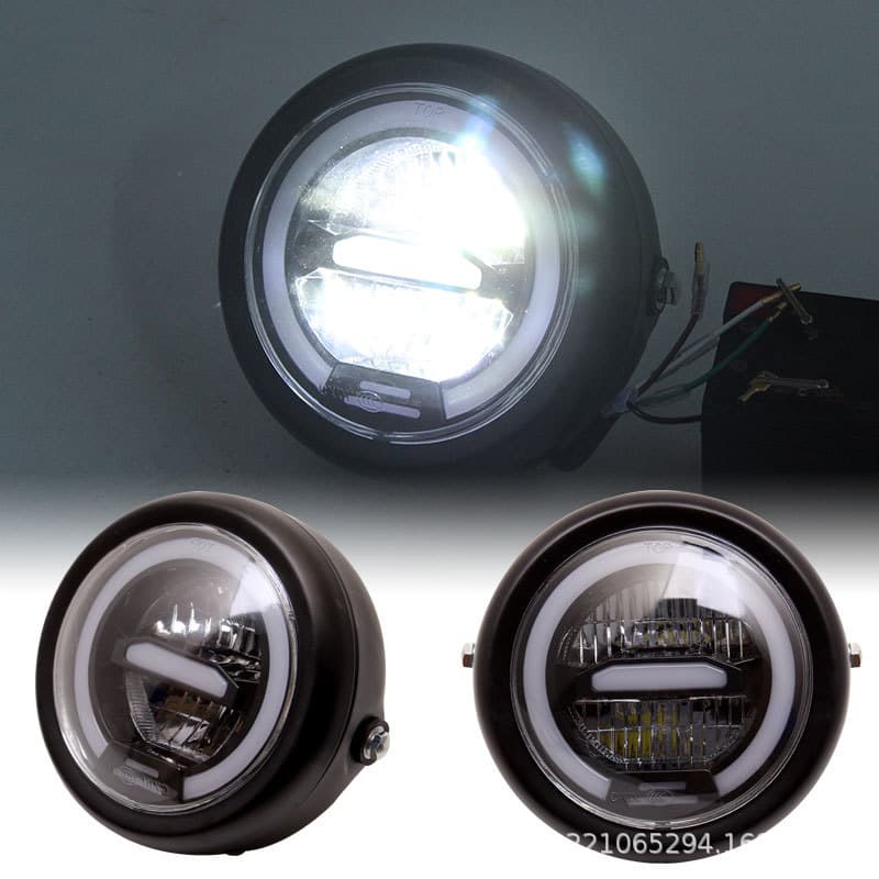 Retro Motorcycle LED DRL Halo Ring Headlight for Harley Davidson