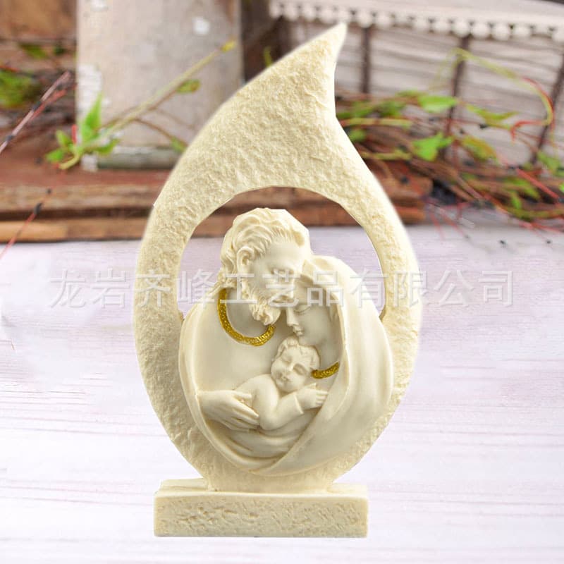 American Style Resin Crafts Living Room Figurines Home Decor Soft Window Desktop Ornaments Family Three Bestseller