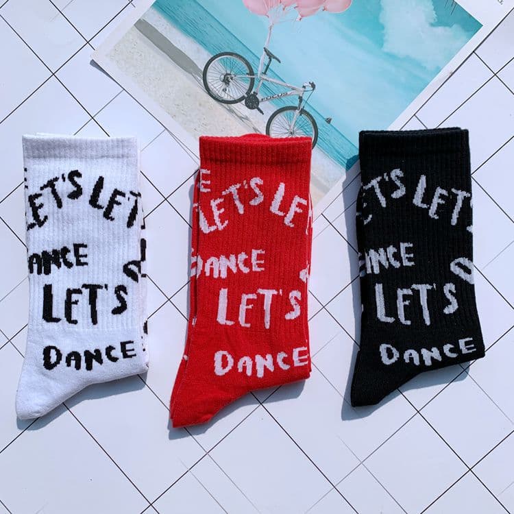 Socks Men Women Street Style Ins Long Tube Letter Sports Hip Hop Mid Tube College European American Cotton Socks Wholesale