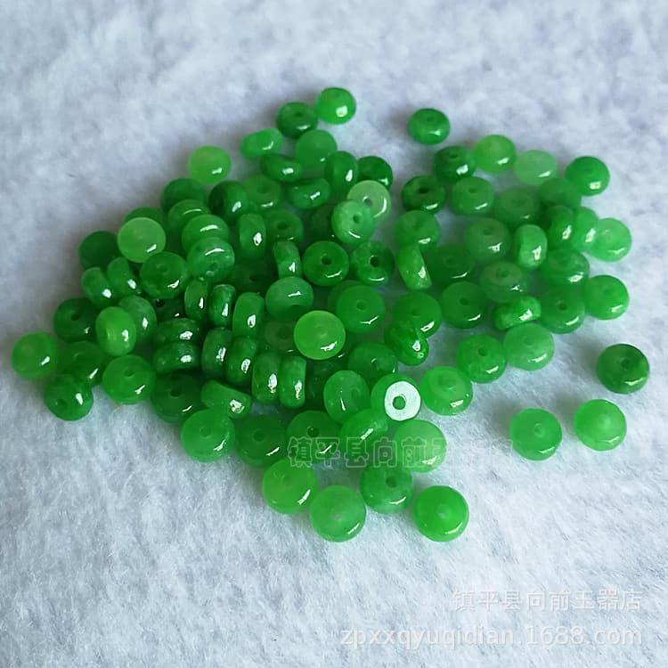 Dry Green Iron Dragon Abacus Beads Wholesale, Dry Green Jade Loose Beads DIY Accessories Bracelet Necklace Jewelry Abacus Beads Wholesale