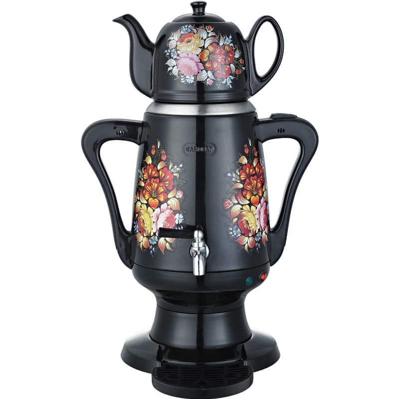 Export Floral Print Russian/Turkish Style Electric Kettle, Multi-Purpose Stainless Steel Double-Layer Pot