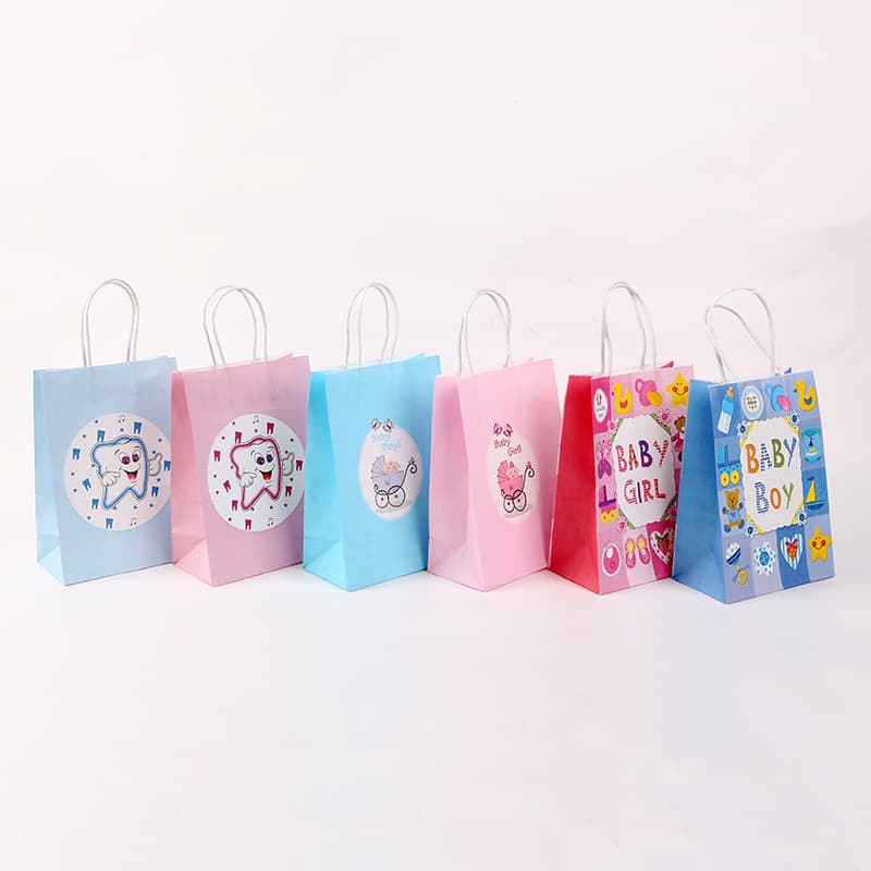 New Baby Series Kraft Paper Gift Bag Tote Bag Birthday Party Gift Bag Packaging Bag Factory Wholesale