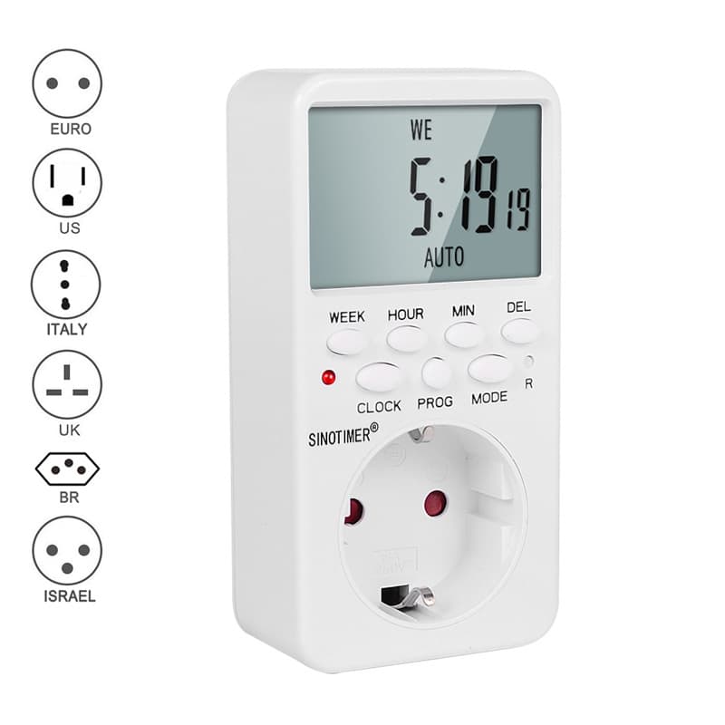 TM519 7-Day Programmable Digital Display Time Timer Plug Socket Time Control Switch AC 230V