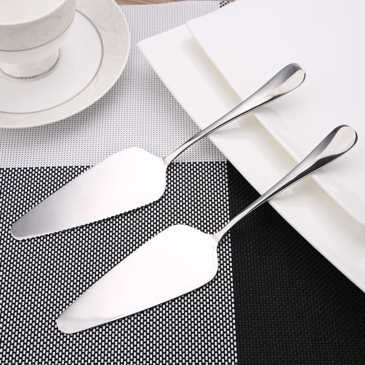 Cross-border 1010 Series 304 Stainless Steel Baking Cake Slice, Pizza Peel with Serrated Triangle Scoop, Creative Cheese Spatula