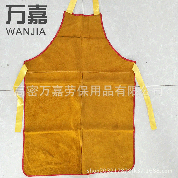Fireproof welding apron cowhide high-temperature resistant flame retardant welder apron protective clothing back-opening workwear sleeveless leather apron