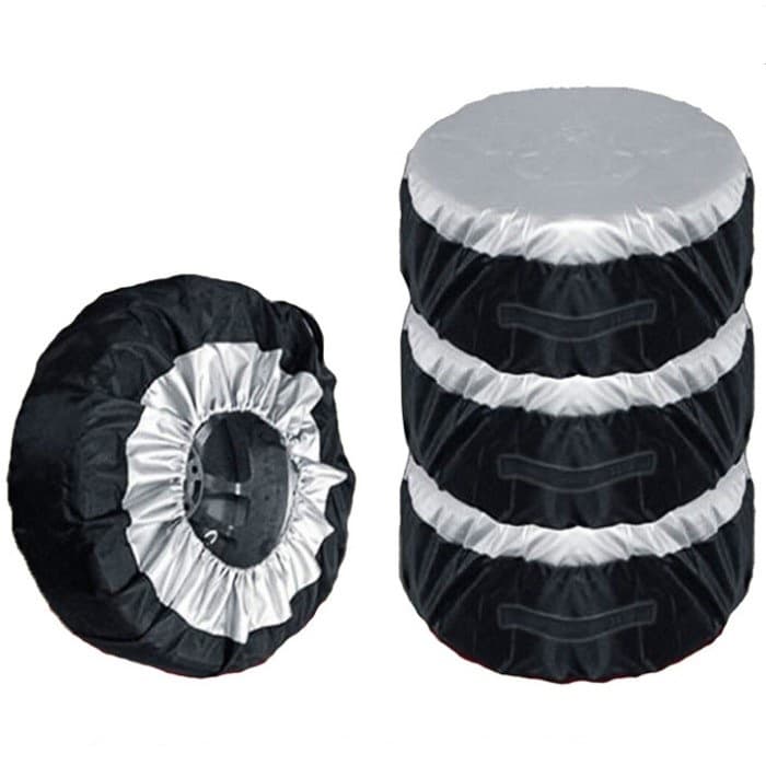 Silver-Coated Tire Cover Spare Tire Cover Tire Storage Bag Half-Cover Dust Cover 210D Tire Cover