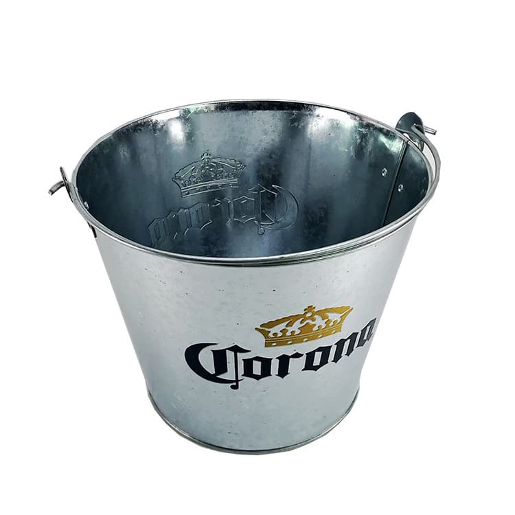 Galvanized iron metal beer kegs 5-liter, round tinplate galvanized ice buckets.