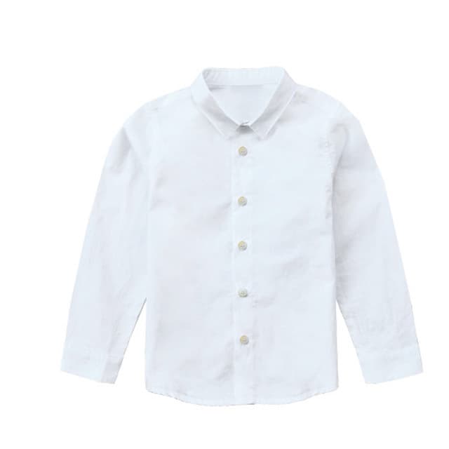 Summer clothing new children's clothing boys performance clothes cotton short-sleeved white shirt baby summer shirt solid color half-sleeved upper