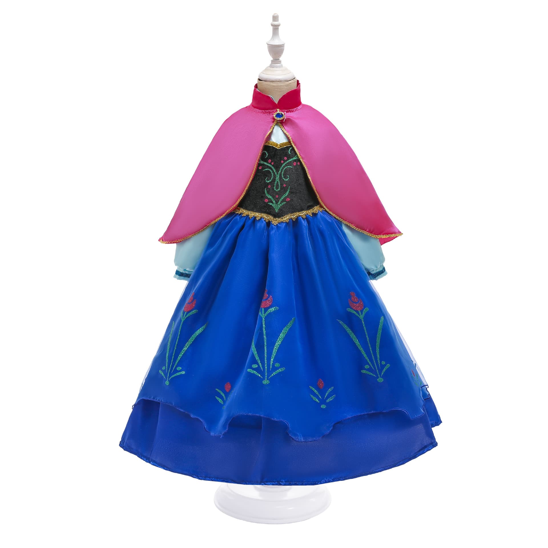 2024 Frozen Princess Dress, Christmas Style, Anna Cape, Girls' Autumn/Winter Dress, Performance Gown