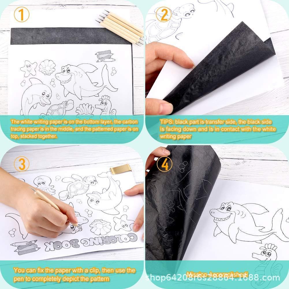 ♔Factory sales graphite carbon paper, black carbon paper A4, drawing tracing carbon paper, Amazon