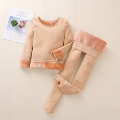 Children's Nude Color Dance Leotard Thick Base Shirt for Boys and Girls Tight Performance Costume Skin Tone Practice Wear Autumn Winter